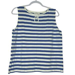 Croft & Barrow Stretch Women’s Blue Striped Keyhole Tank Top XL